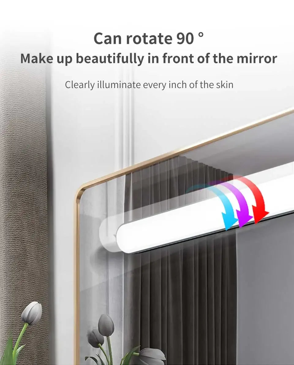 LED Mirror Front Makeup Light Eye Protection Reading Lamp Magnetic Touch Night Light for Dormitory Wardrobe Closet Lighting