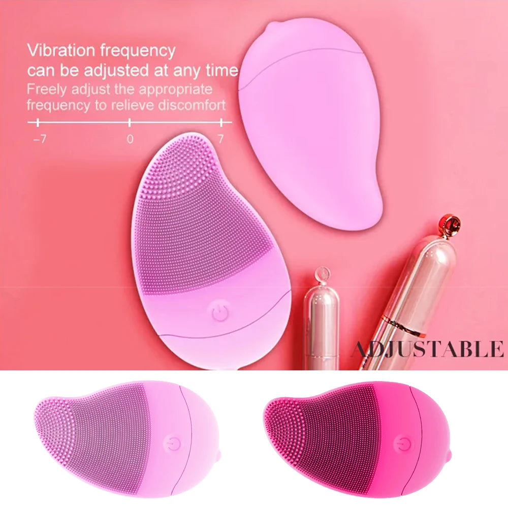 New Electric 6 Gears Massage Silicone Waterproof Facial Cleaning Brush Exfoliator Skin Care Face Mini Portable Sonic Vibration