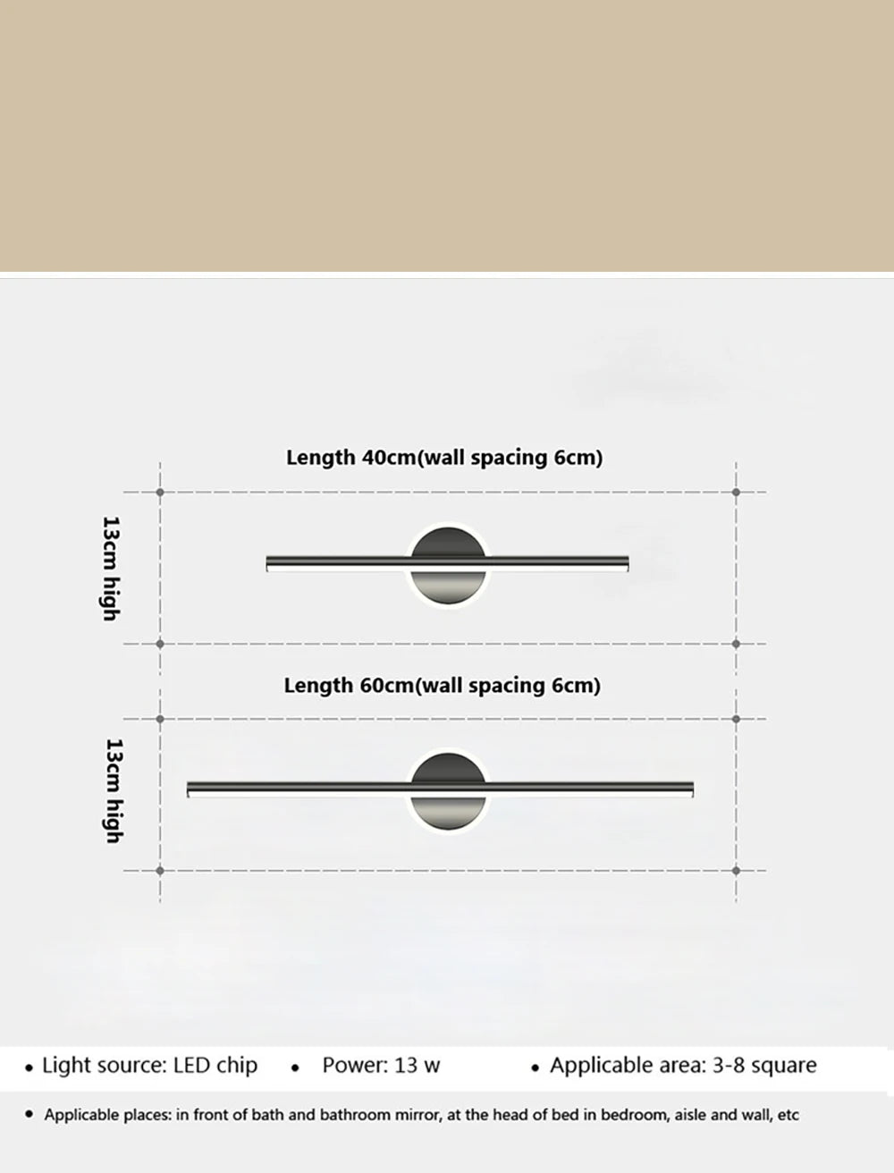 Modern LED Mirror Headlights With Simple Lines Wall Lamps For Indoor Bedrooms Living Rooms Kitchens Bathrooms Lighting Fixtures