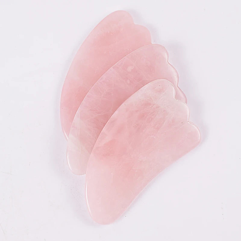 Face Care Massage Roller Natural Rose Quartz Gua Sha Tool Health Skin Acupuncture Massager Neck Slimming Anti Wrinkle Cellulite