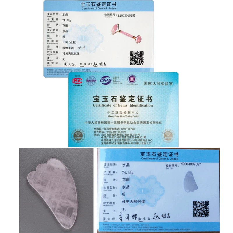 Rose Quartz Face Jade Roller Massagers Guasha Set Gua Sha Tools Natural Stone Gouache Scraper For Facial Massage Beauty Tool