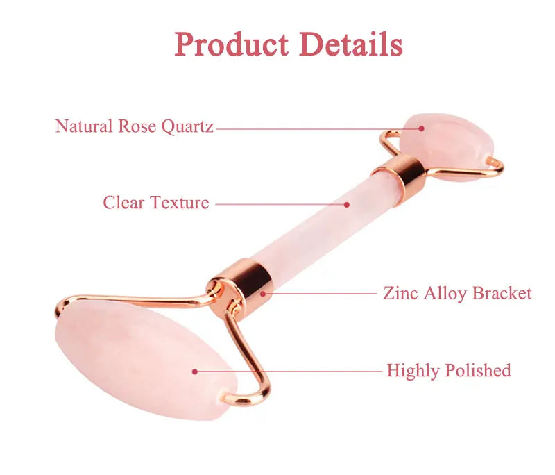 Rose Quartz Face Jade Roller Massagers Guasha Set Gua Sha Tools Natural Stone Gouache Scraper For Facial Massage Beauty Tool
