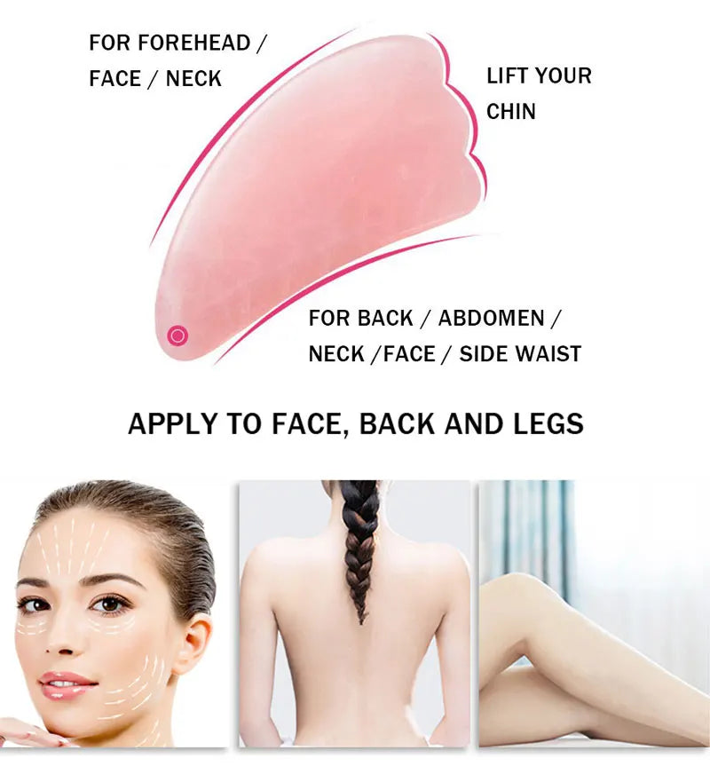 Rose Quartz Face Jade Roller Massagers Guasha Set Gua Sha Tools Natural Stone Gouache Scraper For Facial Massage Beauty Tool