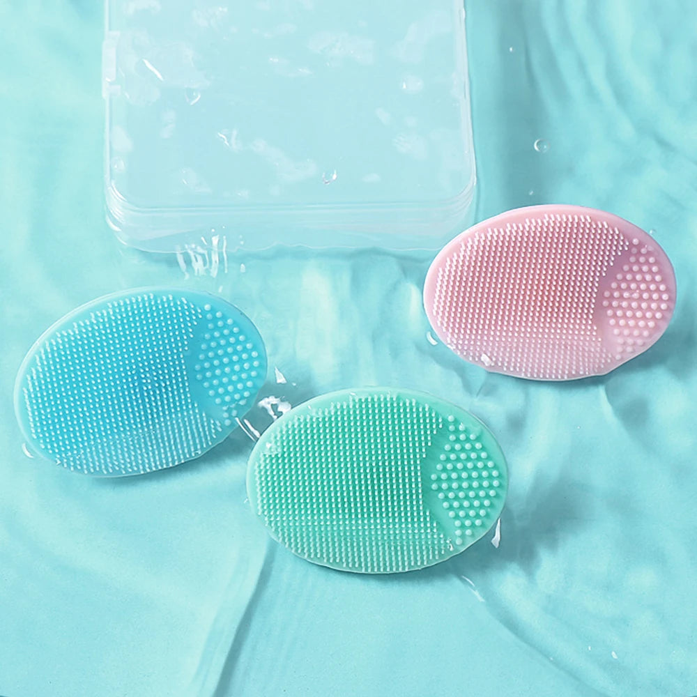 Soft Silicone Face Cleansing Brush Wash Face Exfoliating Brush Deep Pore Cleanser Tool Baby Shampoo Massage Bath Cleaning
