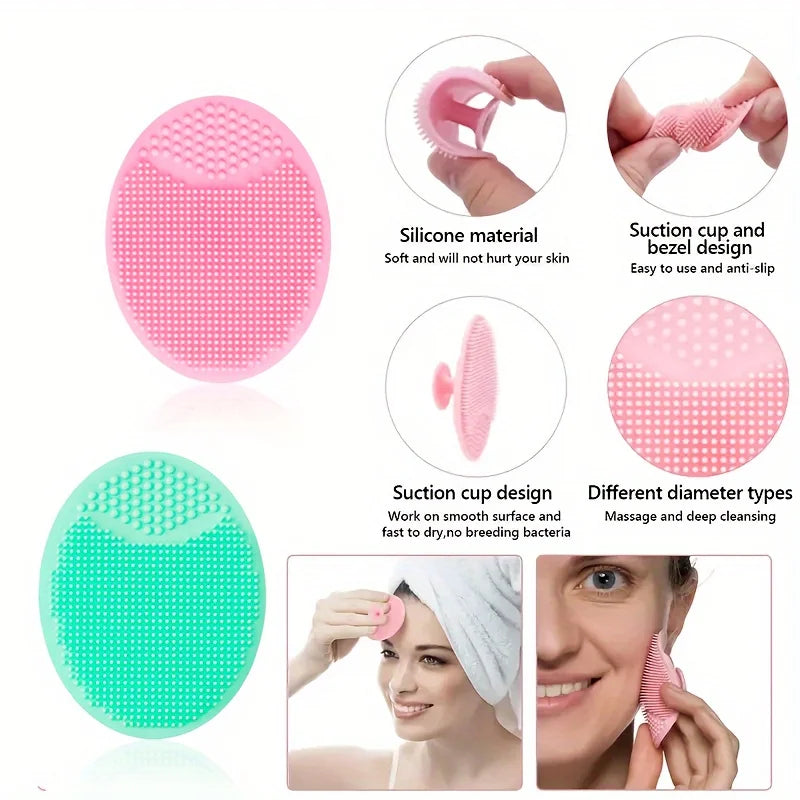 6 Pieces Face Brush Set, Manual Silicone Exfoliating Lip Brush Nose Cleansing Brush and Mask Brush for Facial Skin Care。