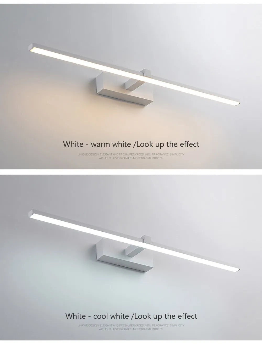 Led Mirror Lights Wall Lamps Bathroom Waterproof White Black LED Flat Lamp Modern Indoor Wall lamp Bathroom Lighting Make Up