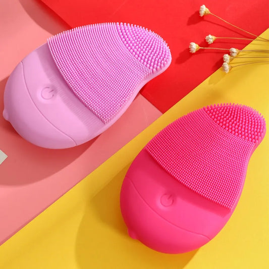 New Electric 6 Gears Massage Silicone Waterproof Facial Cleaning Brush Exfoliator Skin Care Face Mini Portable Sonic Vibration