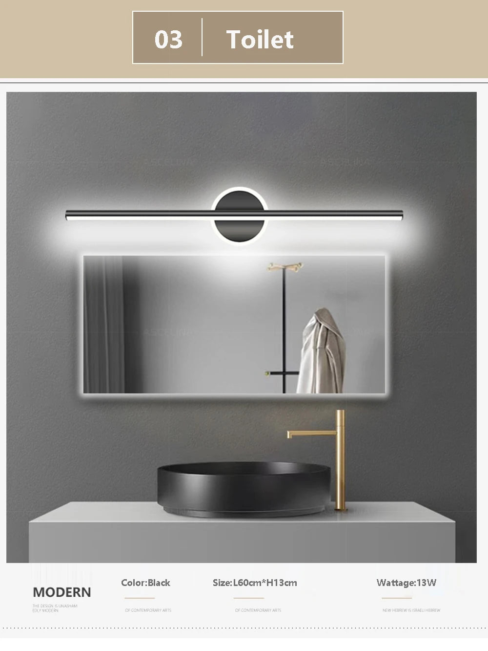 Modern LED Mirror Headlights With Simple Lines Wall Lamps For Indoor Bedrooms Living Rooms Kitchens Bathrooms Lighting Fixtures