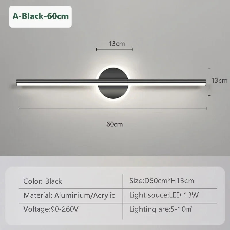Modern LED Mirror Headlights With Simple Lines Wall Lamps For Indoor Bedrooms Living Rooms Kitchens Bathrooms Lighting Fixtures