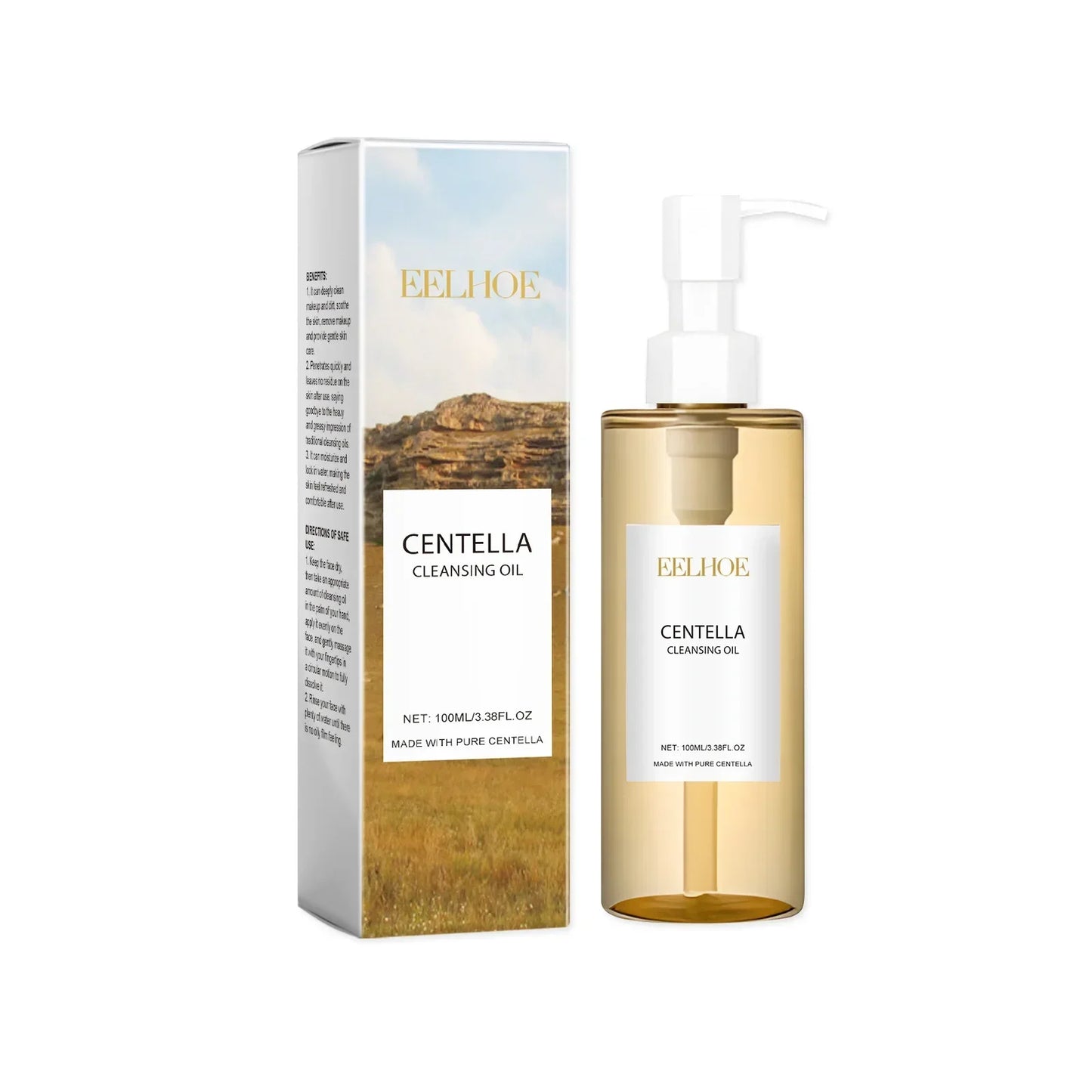 EELHOE Cleansing Remover Oil Facial Makeup Remover Moisturizing Face Refresher Cleaning Centella Asiatica Extract Vitamin E Oil