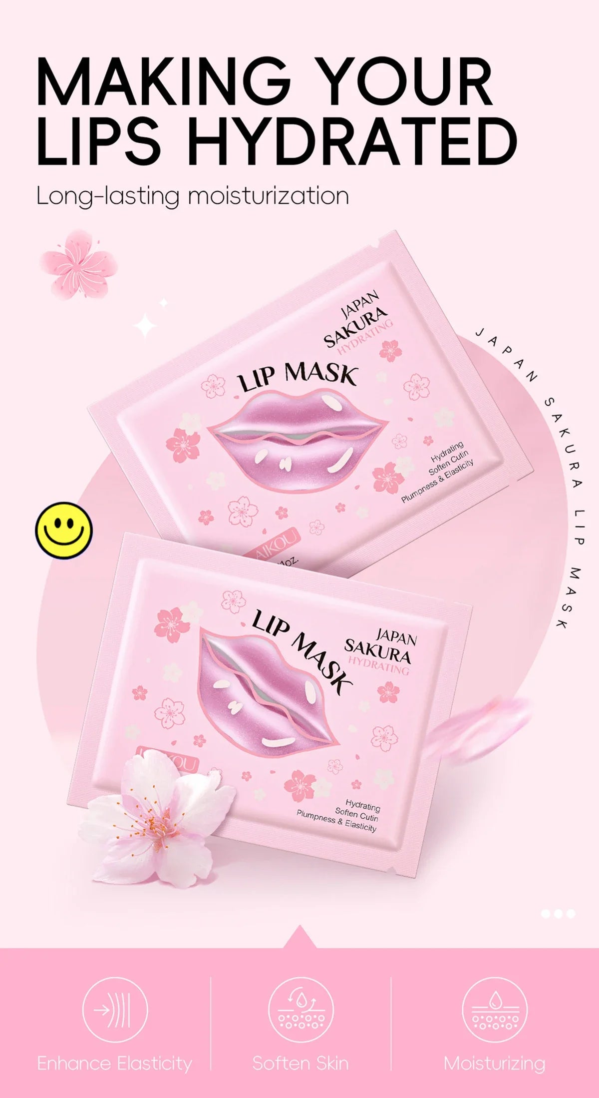 LAIKOU 5/10pcs Lip Mask Lip Care Moisturizing Hydrating Repair Lighten Lip Lines Labial Gel Patch Lips Pad Patches Care Products