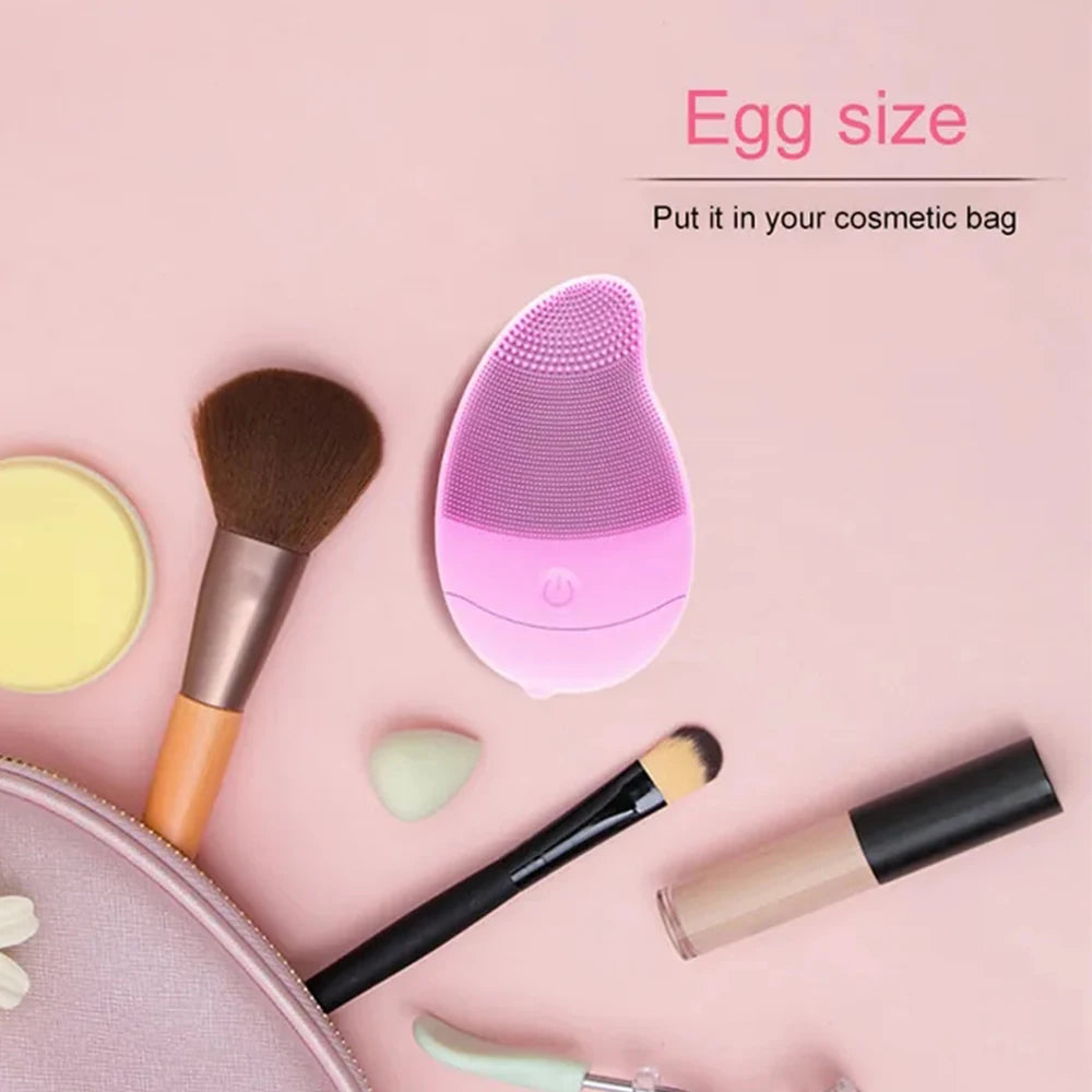 New Electric 6 Gears Massage Silicone Waterproof Facial Cleaning Brush Exfoliator Skin Care Face Mini Portable Sonic Vibration