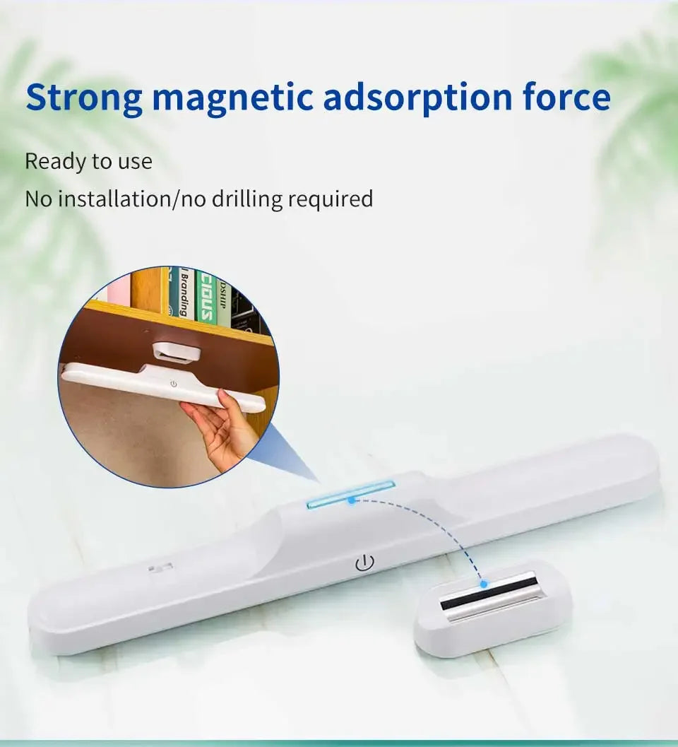 LED Mirror Front Makeup Light Eye Protection Reading Lamp Magnetic Touch Night Light for Dormitory Wardrobe Closet Lighting