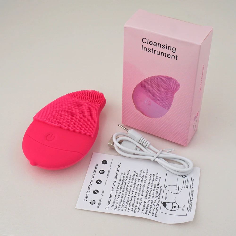 New Electric 6 Gears Massage Silicone Waterproof Facial Cleaning Brush Exfoliator Skin Care Face Mini Portable Sonic Vibration