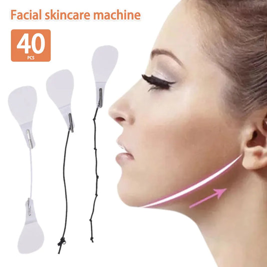 40Pcs Face Lift Tape Instant Invisible Face Lift Sticker Breathable Elastic Wrinkle Lifting Patch V-Line Face Makeup Lift Tools