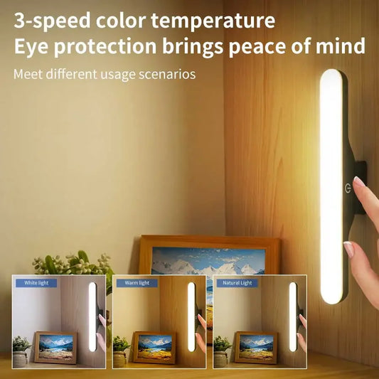 LED Mirror Front Makeup Light Eye Protection Reading Lamp Magnetic Touch Night Light for Dormitory Wardrobe Closet Lighting