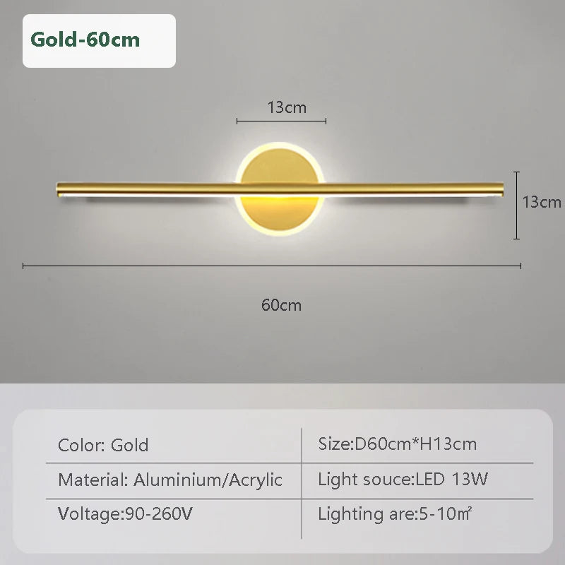 Modern LED Mirror Headlights With Simple Lines Wall Lamps For Indoor Bedrooms Living Rooms Kitchens Bathrooms Lighting Fixtures