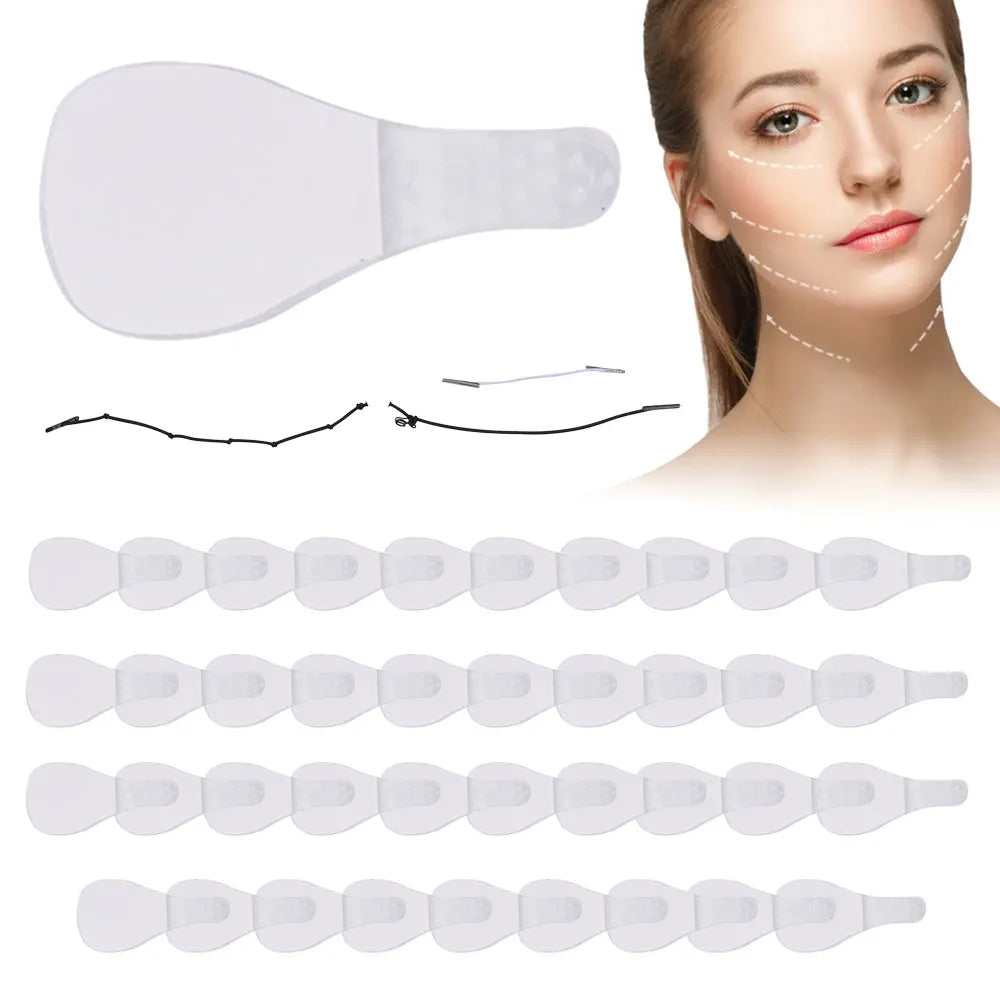 40Pcs Face Lift Tape Instant Invisible Face Lift Sticker Breathable Elastic Wrinkle Lifting Patch V-Line Face Makeup Lift Tools
