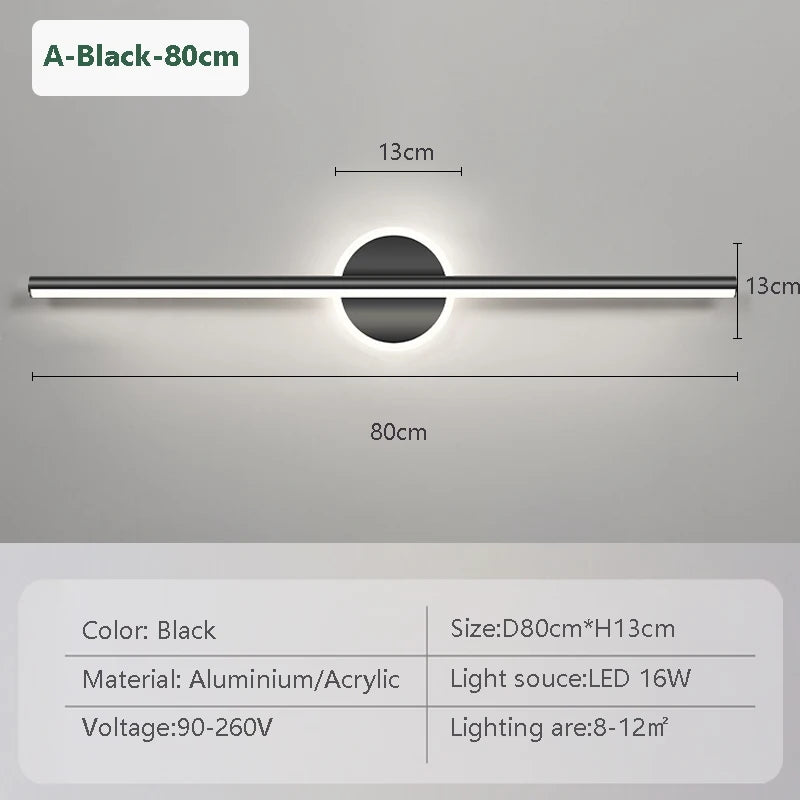 Modern LED Mirror Headlights With Simple Lines Wall Lamps For Indoor Bedrooms Living Rooms Kitchens Bathrooms Lighting Fixtures