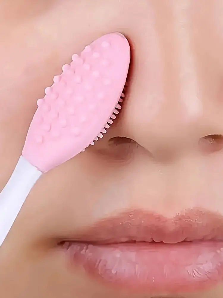 6 Pieces Face Brush Set, Manual Silicone Exfoliating Lip Brush Nose Cleansing Brush and Mask Brush for Facial Skin Care。